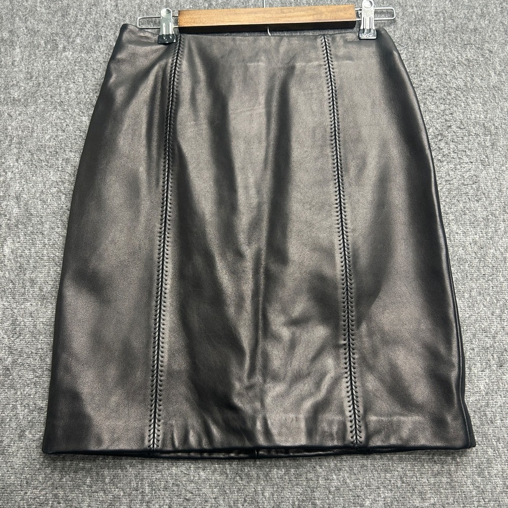Petite Sophisticate Skirt Womens Size 2 Black Leather‎ Goth Whimsigoth 90s Y2K